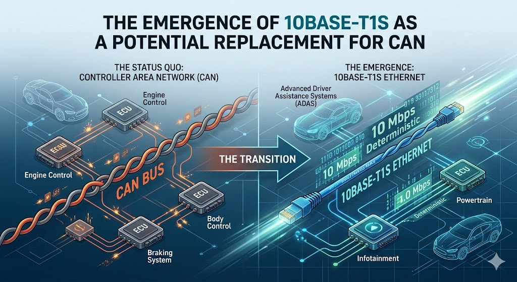 10BASE-T1S vs CAN: Future of Automotive Networking&nbsp;| Excelfore